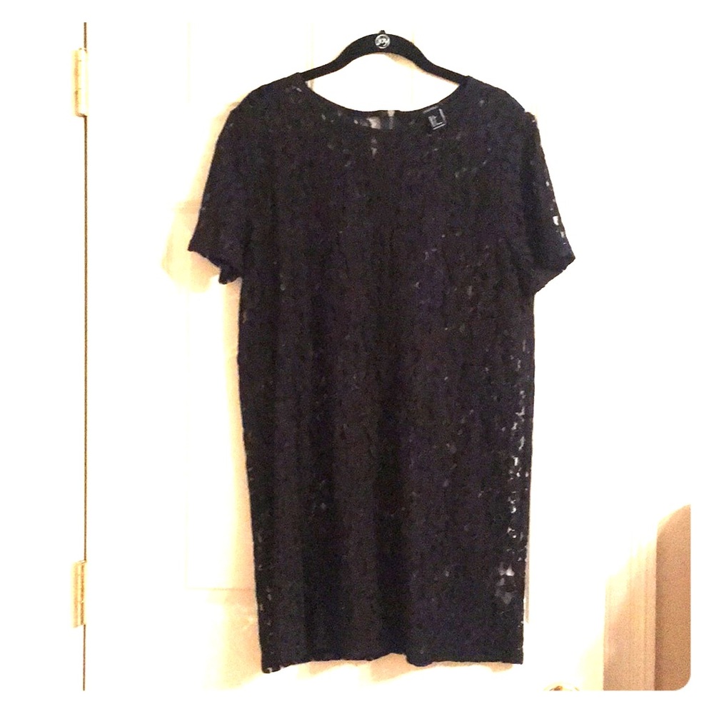 Black sheer floral dress. Does not come with slip